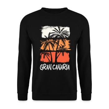 Gran Canaria Sommer Sonne Strand Meer Palmen - Unisex Pullover - Schwarz - Vorne - Alina (178cm) & Michal (187cm)