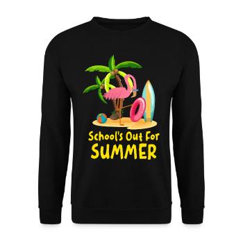 Schools Out For Summer Flamingo Last Day of School - Unisex Sweatshirt - black - Front - Alina (178cm) & Michal (187cm)