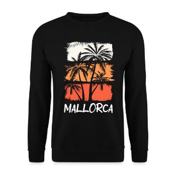 Mallorca Summer Sun Beach Sea Palms Party - Unisex Sweatshirt - black - Front - Alina (178cm) & Michal (187cm)
