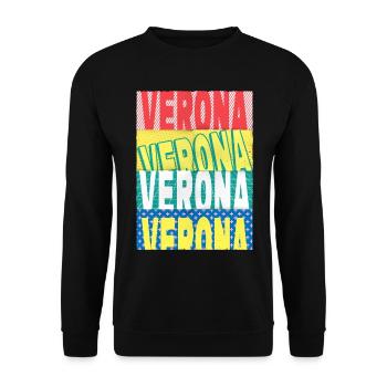 Verona Italy City Font Skyline Home Holiday - Unisex Sweatshirt - black - Front - Alina (178cm) & Michal (187cm)