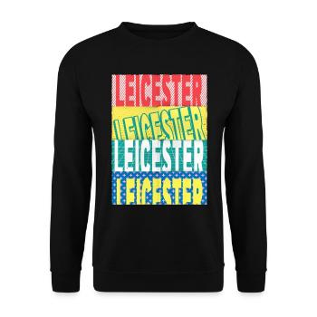 Leicester England UK City Font Skyline Home - Unisex Sweatshirt - black - Front - Alina (178cm) & Michal (187cm)