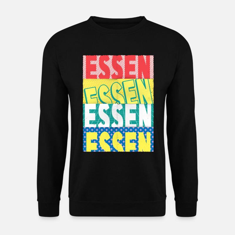 Essen Deutschland Stadt Schrift Skyline Heimat - Unisex Pullover - Schwarz