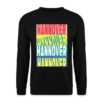 Hanovre Allemagne City Font Skyline Accueil - Sweat-shirt Unisexe - noir - Devant - Alina (178cm) & Michal (187cm)