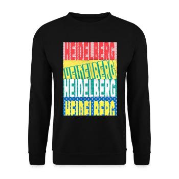 Heidelberg Deutschland Stadt Schrift Skyline - Unisex Pullover - Schwarz - Vorne - Alina (178cm) & Michal (187cm)