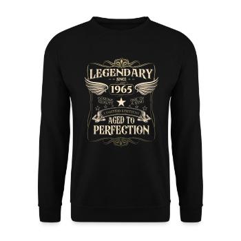 Legendary since 1965 57th birthday gift Awesome - Unisex Sweatshirt - black - Front - Alina (178cm) & Michal (187cm)