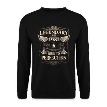 Légendaire depuis 1981 41ème cadeau d’anniversaire Génial - Sweat-shirt Unisexe - noir - Devant - Alina (178cm) & Michal (187cm)