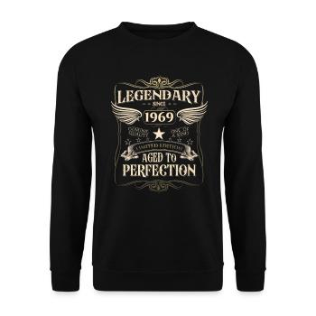 Legendary since 1969 53rd birthday gift Awesome - Unisex Sweatshirt - black - Front - Alina (178cm) & Michal (187cm)