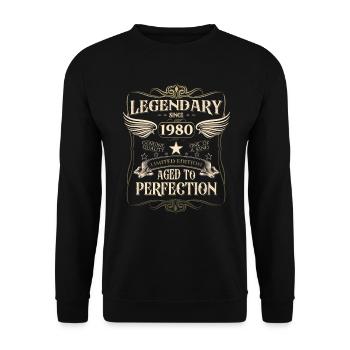 Legendary since 1980 42nd birthday gift Awesome - Unisex Sweatshirt - black - Front - Alina (178cm) & Michal (187cm)
