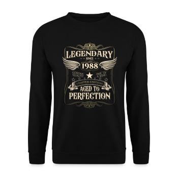 Legendary since 1988 34th birthday gift Awesome - Unisex Sweatshirt - black - Front - Alina (178cm) & Michal (187cm)