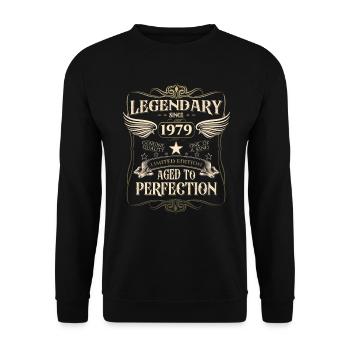 Legendär seit 1979 43. Geburtstag Geschenk Awesome - Unisex Pullover - Schwarz - Vorne - Alina (178cm) & Michal (187cm)