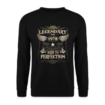 Legendär seit 1978 44. Geburtstag Geschenk Awesome - Unisex Pullover - Schwarz - Vorne - Alina (178cm) & Michal (187cm)