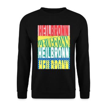 Heilbronn Deutschland Stadt Schrift Skyline - Unisex Pullover - Schwarz - Vorne - Alina (178cm) & Michal (187cm)