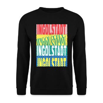 Ingolstadt Deutschland Stadt Schrift Skyline - Unisex Pullover - Schwarz - Vorne - Alina (178cm) & Michal (187cm)