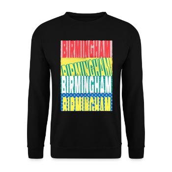 Birmingham Angleterre UK City Font Skyline Accueil - Sweat-shirt Unisexe - noir - Devant - Alina (178cm) & Michal (187cm)