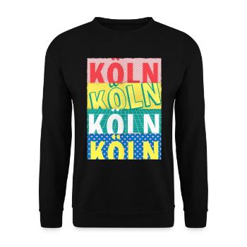 Cologne Germany City Font Skyline - Unisex Sweatshirt - black - Front - Alina (178cm) & Michal (187cm)