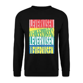 Leverkusen Germany City Font Skyline - Unisex Sweatshirt - black - Front - Alina (178cm) & Michal (187cm)