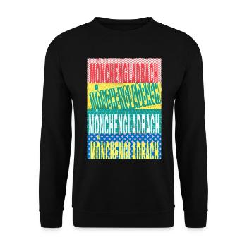 Mönchengladbach Germany City Font Skyline - Unisex Sweatshirt - black - Front - Alina (178cm) & Michal (187cm)