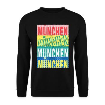 Munich Germany City Font Skyline - Unisex Sweatshirt - black - Front - Alina (178cm) & Michal (187cm)