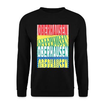 Oberhausen Germany City Font Skyline - Unisex Sweatshirt - black - Front - Alina (178cm) & Michal (187cm)