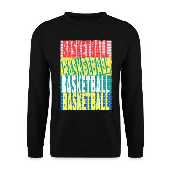 Basketball Basketball Sports Font Team Fan - Unisex Sweatshirt - black - Front - Alina (178cm) & Michal (187cm)