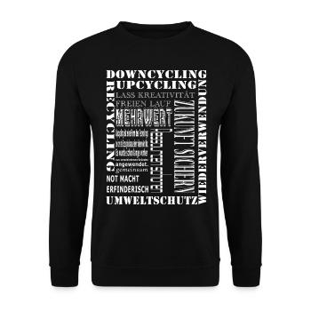 L’upcycling pour la préservation de notre environnement - Sweat-shirt Unisexe - noir - Devant - Alina (178cm) & Michal (187cm)