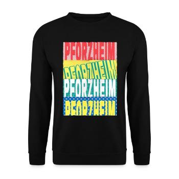 Pforzheim Germany City Font Skyline - Unisex Sweatshirt - black - Front - Alina (178cm) & Michal (187cm)