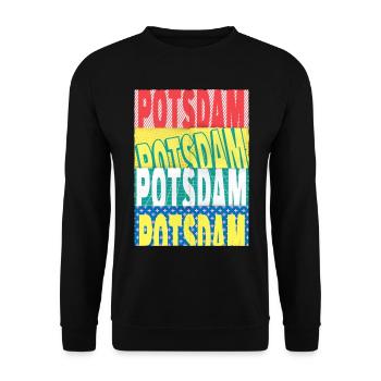 Potsdam Deutschland Stadt Schrift Skyline - Unisex Pullover - Schwarz - Vorne - Alina (178cm) & Michal (187cm)