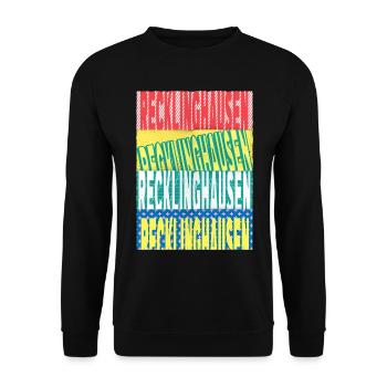 Recklinghausen Deutschland Stadt Schrift Skyline - Unisex Pullover - Schwarz - Vorne - Alina (178cm) & Michal (187cm)