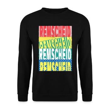 Remscheid Germany City Font Skyline - Unisex Sweatshirt - black - Front - Alina (178cm) & Michal (187cm)