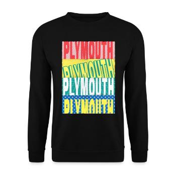 Plymouth England UK City Font Skyline Home - Unisex Sweatshirt - black - Front - Alina (178cm) & Michal (187cm)