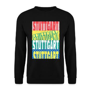 Stuttgart Germany City Font Skyline - Unisex Sweatshirt - black - Front - Alina (178cm) & Michal (187cm)