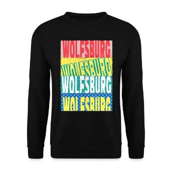 Wolfsburg Allemagne City Font Skyline - Sweat-shirt Unisexe - noir - Devant - Alina (178cm) & Michal (187cm)
