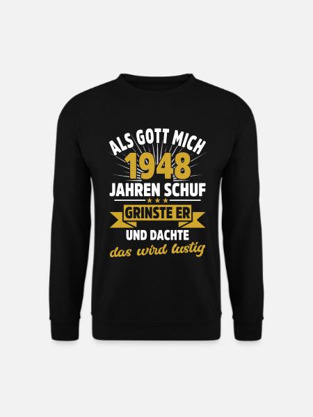 75 Geburtstag Geschenk Mann Frau 1948 Jahrgang - Unisex Pullover - Schwarz