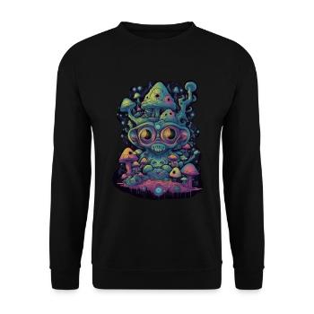 Trippy Alien - Sweat-shirt Unisexe - noir - Devant - Alina (178cm) & Michal (187cm)