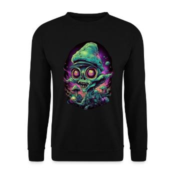 Trippy Alien - Sweat-shirt Unisexe - noir - Devant - Alina (178cm) & Michal (187cm)