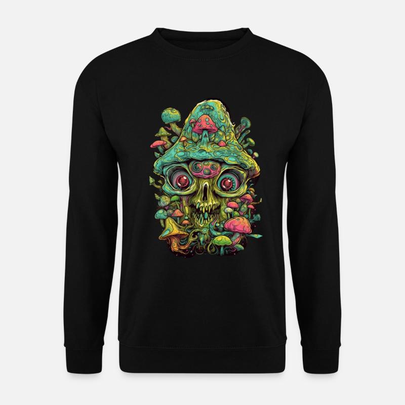 Trippy Totenkopf - Unisex Pullover - Schwarz