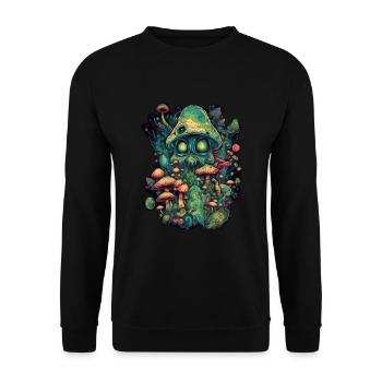 Trippy Alien - Sweat-shirt Unisexe - noir - Devant - Alina (178cm) & Michal (187cm)