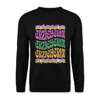 Erzieherin Kindergarten Kita Beruf Kindergärtnerin - Unisex Pullover - Schwarz - Vorne - Alina (178cm) & Michal (187cm)