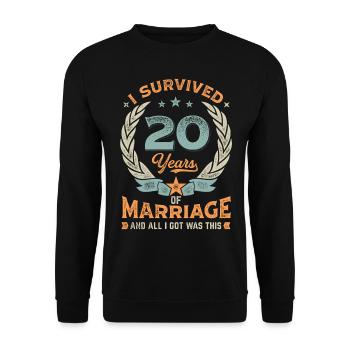 J’ai survécu à 20 ans de mariage - Sweat-shirt Unisexe - noir - Devant - Alina (178cm) & Michal (187cm)