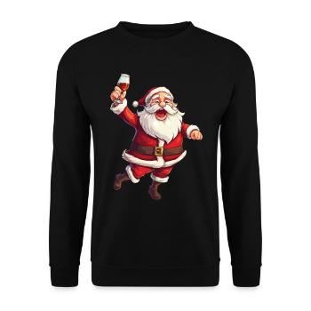 Santa Claus Alcohol Beer Mulled Wine Liquor Cheers - Unisex Sweatshirt - black - Front - Alina (178cm) & Michal (187cm)