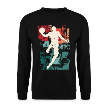Basket-ball Basket-ball joueur Fan Vintage rétro - Sweat-shirt Unisexe - noir - Devant - Alina (178cm) & Michal (187cm)