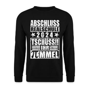 Abschluss 2024 Realschule - Unisex Pullover - Schwarz - Vorne - Alina (178cm) & Michal (187cm)