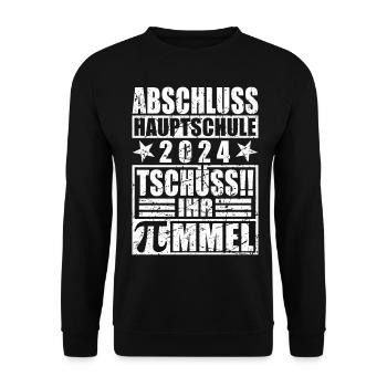 Abschluss 2024 Hauptschule - Unisex Pullover - Schwarz - Vorne - Alina (178cm) & Michal (187cm)