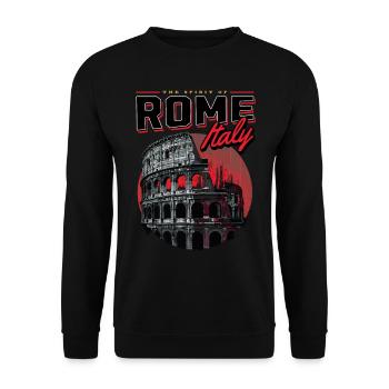 Kolosseum Rom Italien Stadt Skyline Kunst - Unisex Pullover - Schwarz - Vorne - Alina (178cm) & Michal (187cm)