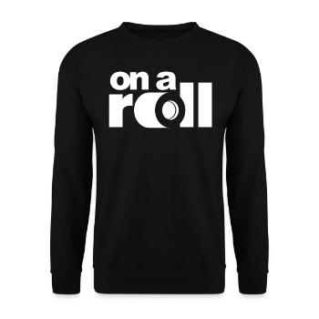 On a Roll - Unisex Pullover - Schwarz - Vorne - Alina (178cm) & Michal (187cm)