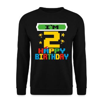 Two 2yr 2th Birthday Happy Birthday 2 Years Old - Sweat-shirt Unisexe - noir - Devant - Alina (178cm) & Michal (187cm)