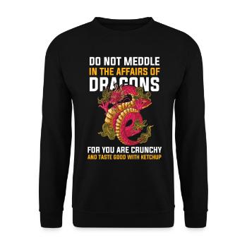 T-shirt Dragon Conte de fées Dragon Kanji japonais - Sweat-shirt Unisexe - noir - Devant - Alina (178cm) & Michal (187cm)