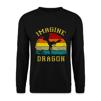 T-shirt Dragon Conte de fées Dragon Kanji japonais - Sweat-shirt Unisexe - noir - Devant - Alina (178cm) & Michal (187cm)