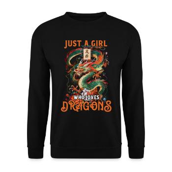 T-shirt Dragon Conte de fées Dragon Kanji japonais - Sweat-shirt Unisexe - noir - Devant - Alina (178cm) & Michal (187cm)