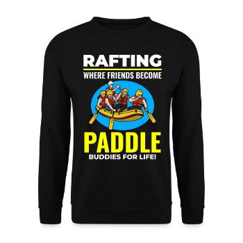 Rafting Team Raft Wildwasser Rafter Paddel Lustig - Unisex Pullover - Schwarz - Vorne - Alina (178cm) & Michal (187cm)